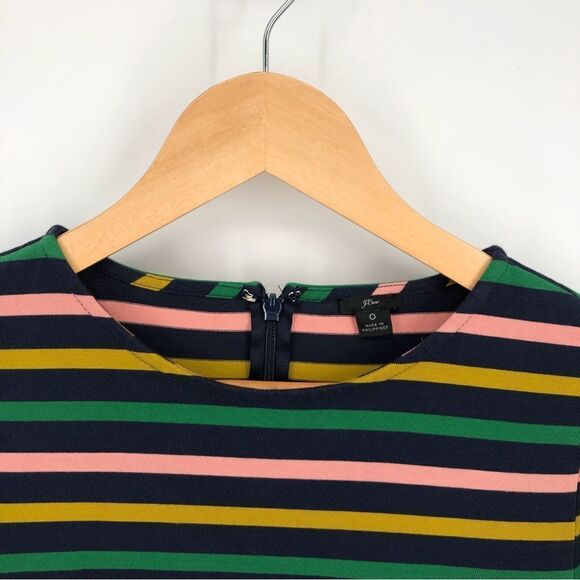 J. Crew Dress Womens 0 Striped Long Sleeve Multicolor Midi Colorful Teacher Work - Picture 7 of 15